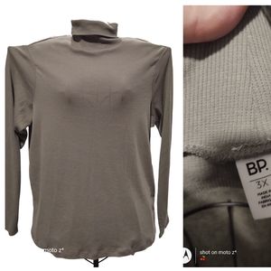 NWT gray turtle neck, long sleeve, size 3x, by BP. Very light weight